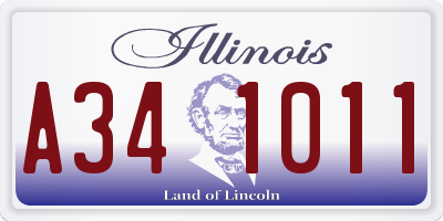 IL license plate A341011
