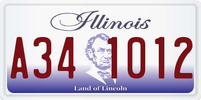 IL license plate A341012