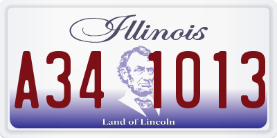 IL license plate A341013