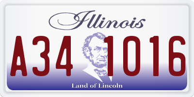 IL license plate A341016