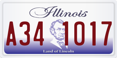 IL license plate A341017