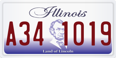 IL license plate A341019