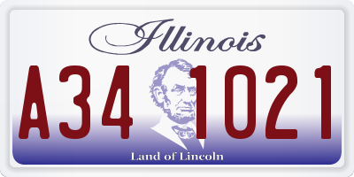 IL license plate A341021