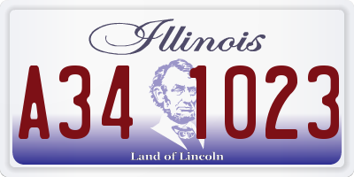 IL license plate A341023