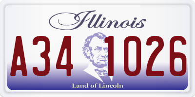 IL license plate A341026