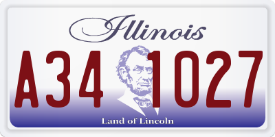 IL license plate A341027