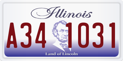 IL license plate A341031