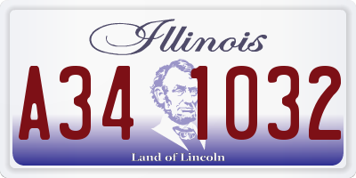 IL license plate A341032
