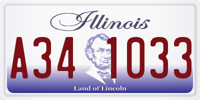 IL license plate A341033
