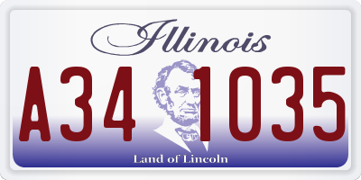 IL license plate A341035