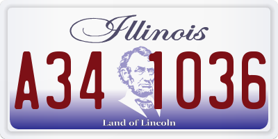 IL license plate A341036