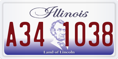 IL license plate A341038