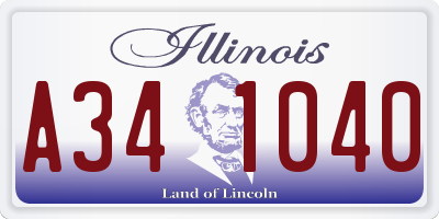 IL license plate A341040