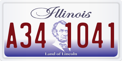 IL license plate A341041