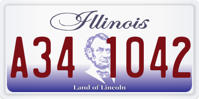 IL license plate A341042