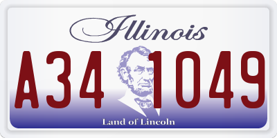 IL license plate A341049