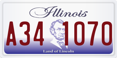 IL license plate A341070