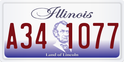 IL license plate A341077