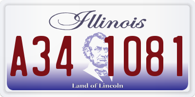 IL license plate A341081