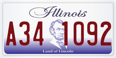 IL license plate A341092