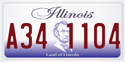 IL license plate A341104