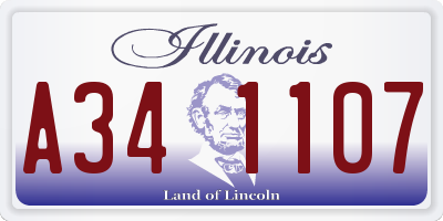 IL license plate A341107