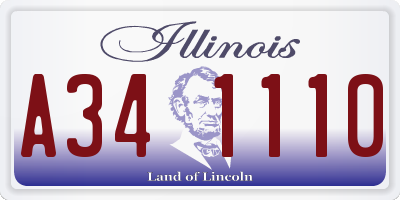 IL license plate A341110