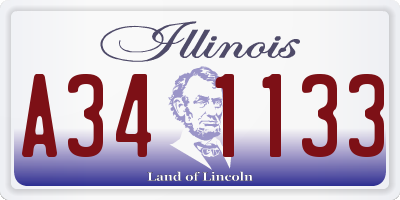 IL license plate A341133