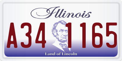 IL license plate A341165