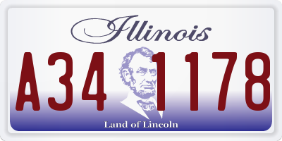 IL license plate A341178
