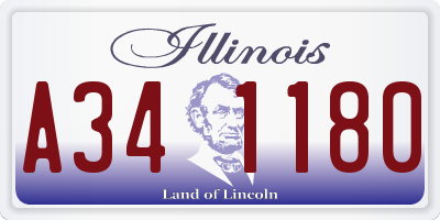 IL license plate A341180