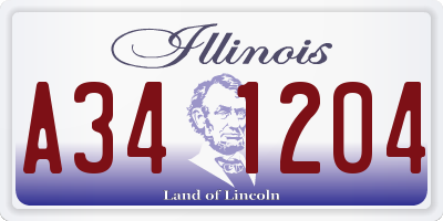IL license plate A341204
