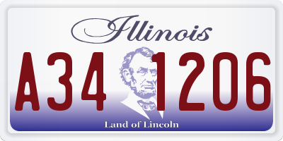 IL license plate A341206