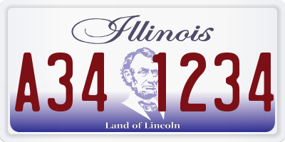 IL license plate A341234