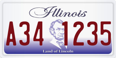 IL license plate A341235
