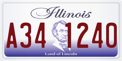 IL license plate A341240