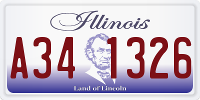 IL license plate A341326