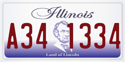 IL license plate A341334