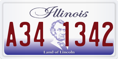 IL license plate A341342