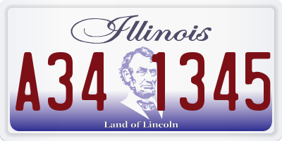 IL license plate A341345