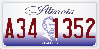 IL license plate A341352