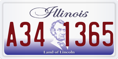 IL license plate A341365