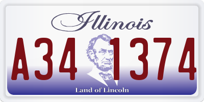 IL license plate A341374