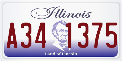 IL license plate A341375