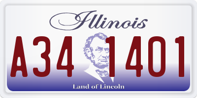 IL license plate A341401