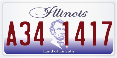 IL license plate A341417