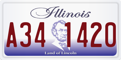 IL license plate A341420