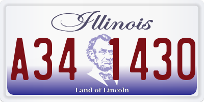 IL license plate A341430