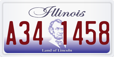 IL license plate A341458