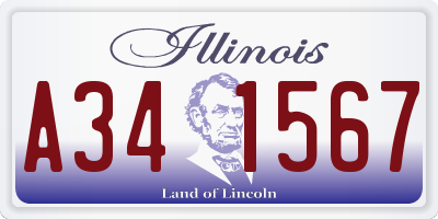 IL license plate A341567